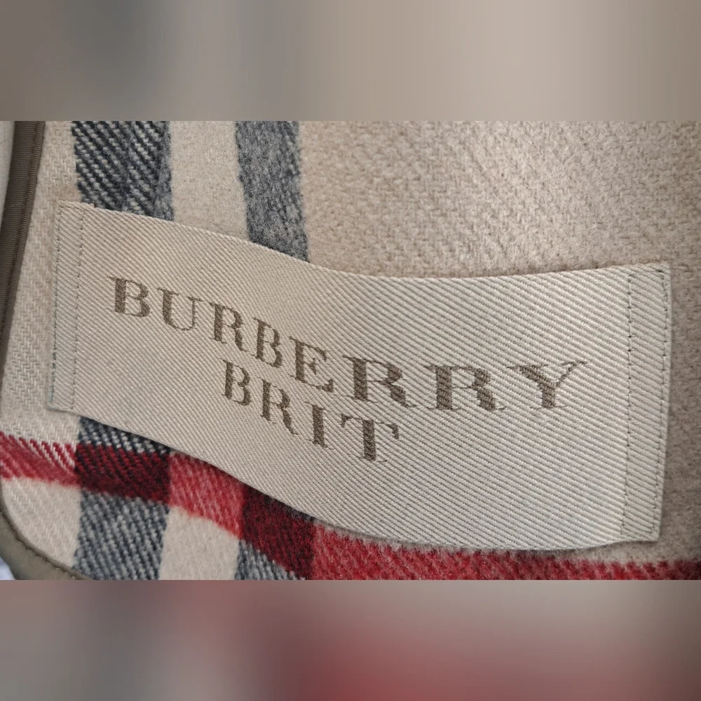Burberry Women's Pea Coat Winter Jacket Wool Toggle Duffle Double Breasted 2 US - Picture 5 of 16